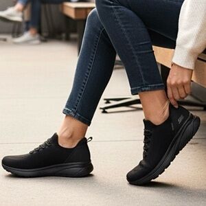 Skechers BOBS Sport Sparrow 2.0‎  Allegiance Crew Sneaker Shoe, Black, Size 10